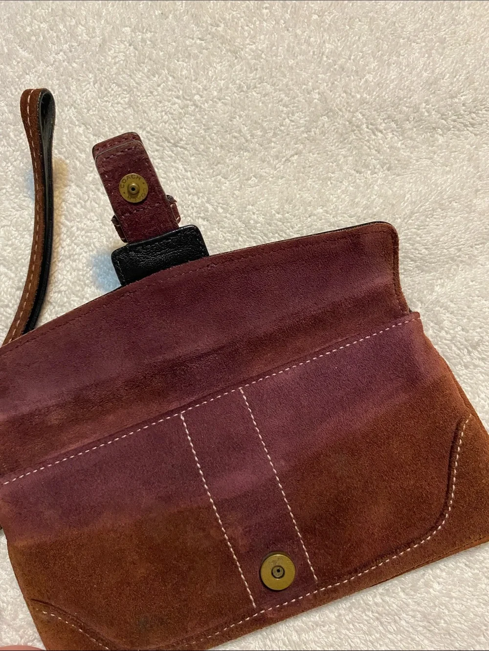 Coach Suede Wristlet Clutch